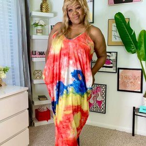 Tie DIe Maxi Cam Dress. This was only worn once for promotional purposes.